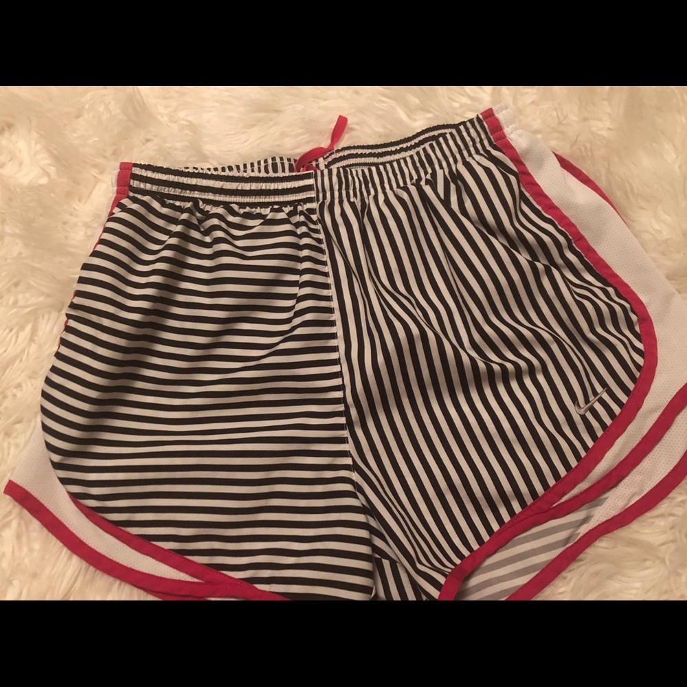 Women’s Nike Running Shorts Black and White Stripe